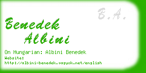 benedek albini business card